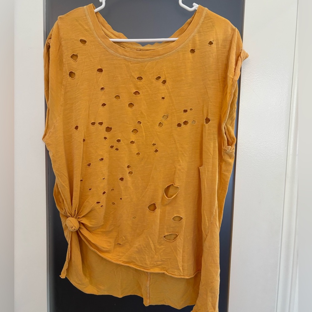 FREE PEOPLE distressed tee
